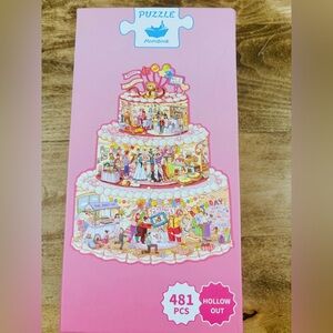 Colorful Party Cake Shaped Puzzle 481 pieces